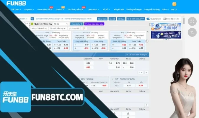 Chơi quần vợt Fun88 đừng bỏ qua những mẹo hay để rinh thưởng lớn